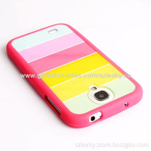 Rainbow transparent PC back with TPU sides for Samsung S4/I9500